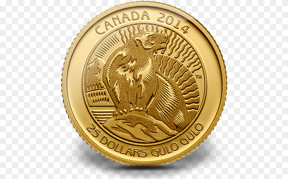 Canada 2014 Wolverine Proof Gold 14 Oz Coin, Money Free Png Download