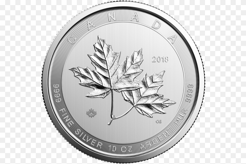 Canada 50 Dollars Snowy Owl, Leaf, Plant, Silver, Coin Png Image