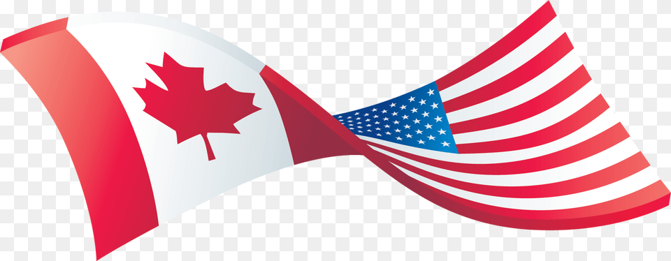 Canada And American Flags, American Flag, Flag Free Png