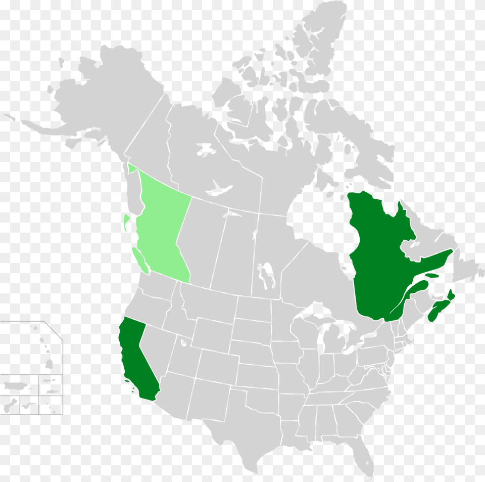 Canada And Usa Map, Chart, Plot, Atlas, Diagram Free Png Download
