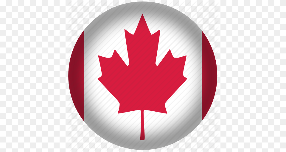 Canada Flag Circle Flag National Icon, Leaf, Plant, Maple Leaf, Tree Free Transparent Png