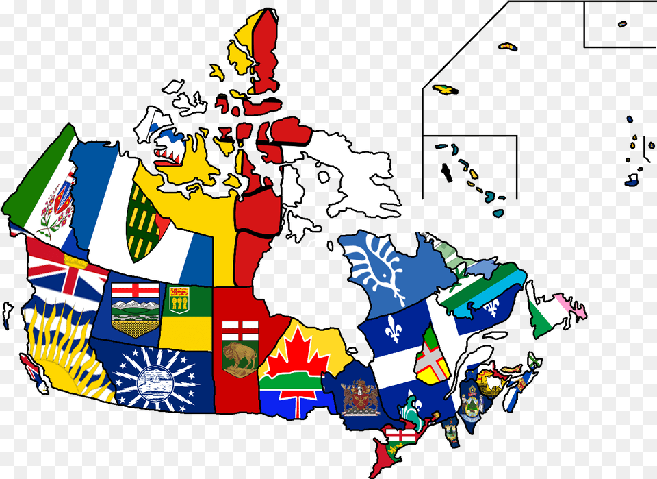 Canada Map With Flags, Art, Person, Baby, Face Png Image