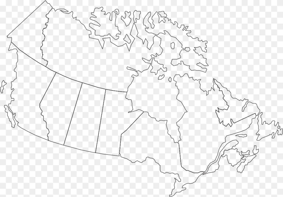 Canada Maple Leaf Svg Clip Arts Map Of Canada Outline, Chart, Plot, Blackboard, Astronomy Free Png Download