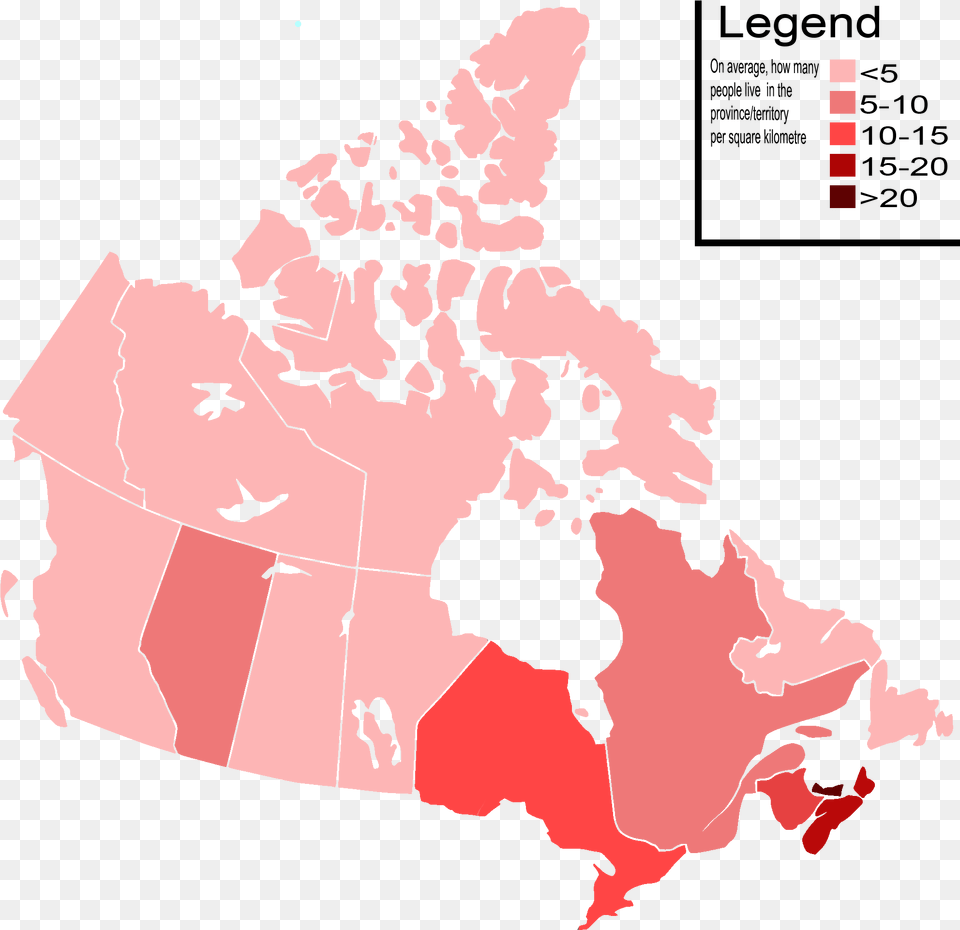 Canada Population Density Map Christianity In Canada By Province, Chart, Plot, Atlas, Diagram Free Transparent Png