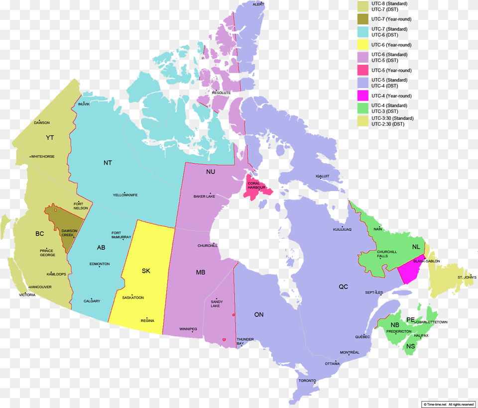 Canada Time Zone Map Full Size 12 Printable Maps Map Of Canada, Plot, Chart, Atlas, Diagram Free Transparent Png