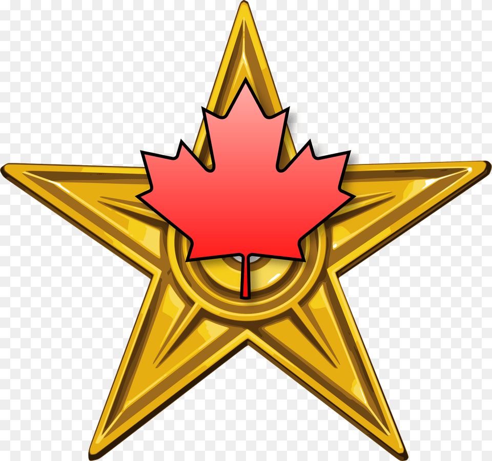 Canadian Barnstar Gold Clipart, Leaf, Plant, Symbol, Star Symbol Png
