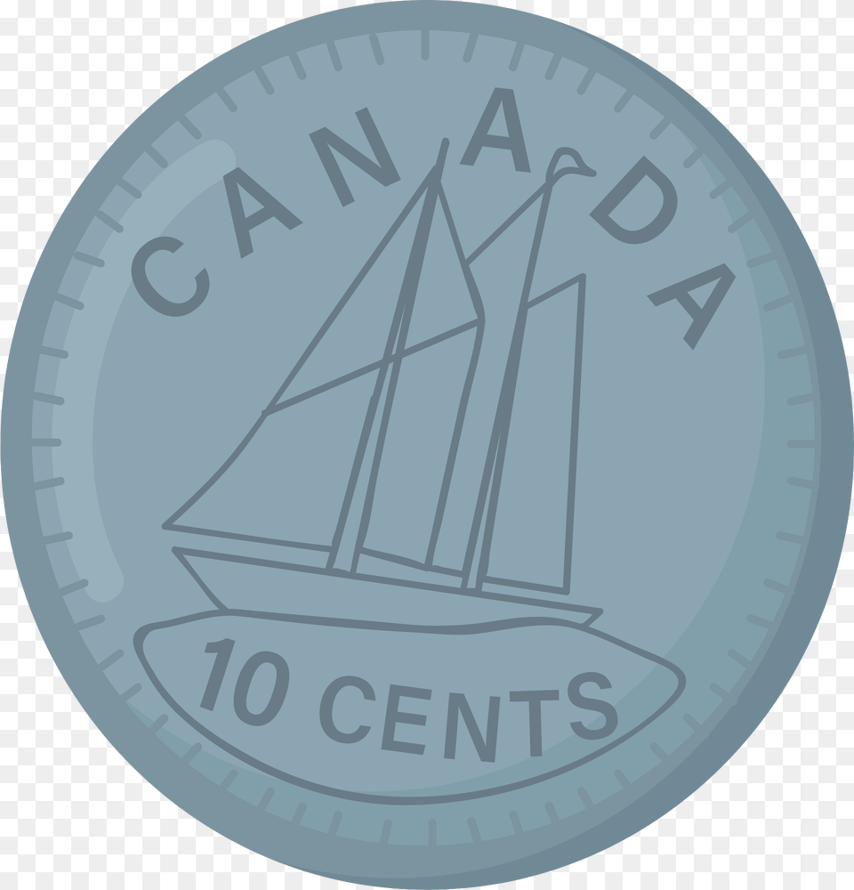 Canadian Dime Clipart, Boat, Coin, Money, Sailboat Png Image