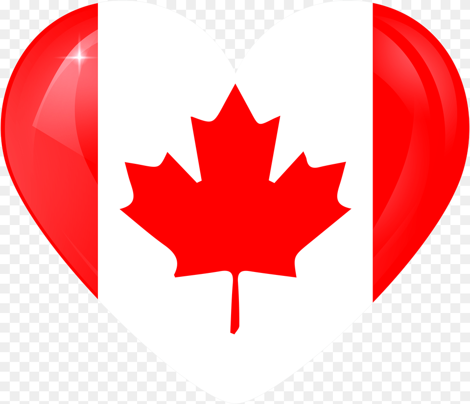 Canadian Flag Transparent Canada Flag Heart, Leaf, Plant, First Aid Free Png Download