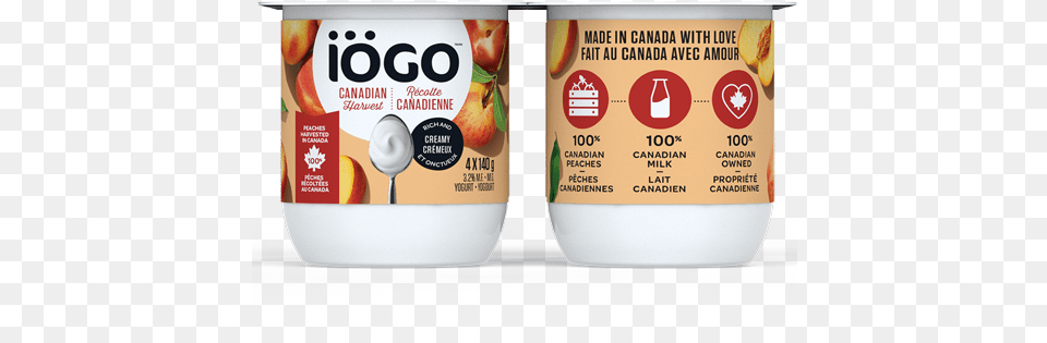 Canadian Harvest Blueberries 4x140g Igo Iogo Yogurt Peach, Dessert, Food, Fruit, Plant Free Png