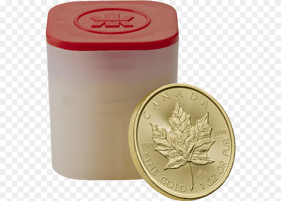 Canadian Maple Leaf 2017 1 Oz Gold Ten Coin Tube Maple Leaf Gold Box, Jar, Money Png
