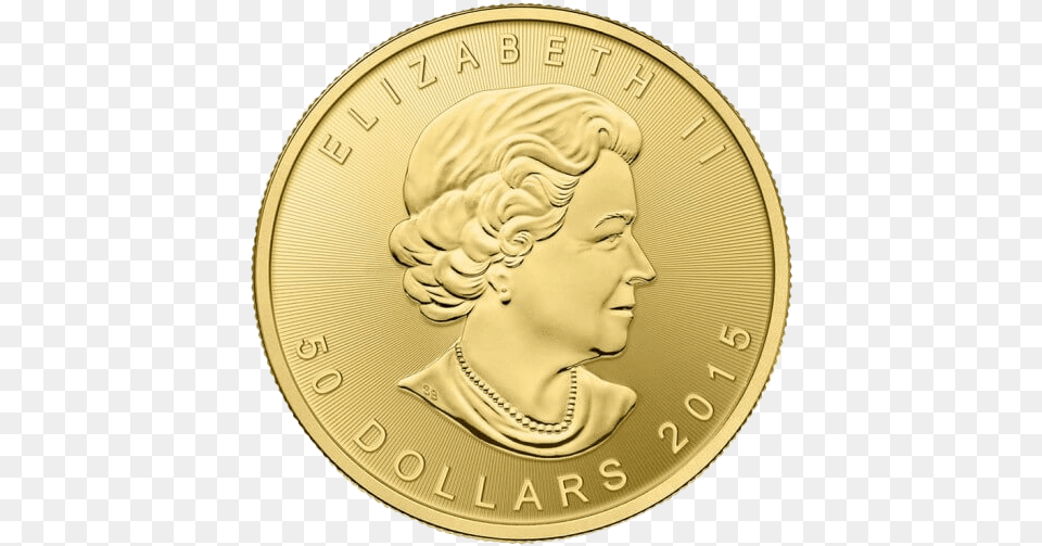 Canadian Maple Leaf Gold Coin 1 Ounce Gold Coin Canada, Money, Face, Head, Person Free Png Download