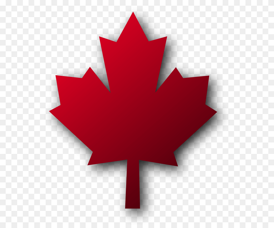 Canadian Maple Leaf With Shadow, Plant, Maple Leaf, Cross, Symbol Free Png Download