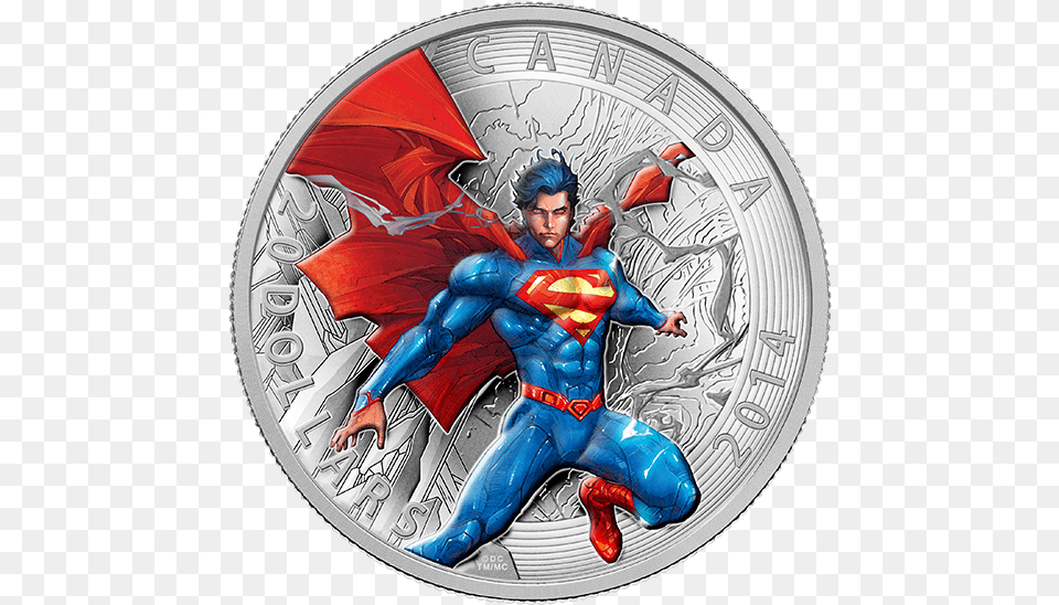 Canadian Mint Superman Coin, Adult, Male, Man, Person Png