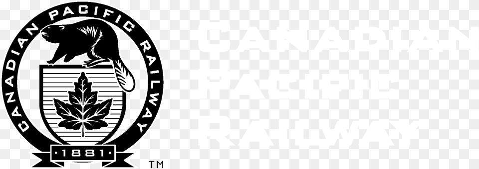 Canadian Pacific Railway Logo Black And White, Emblem, Symbol, Scoreboard Png