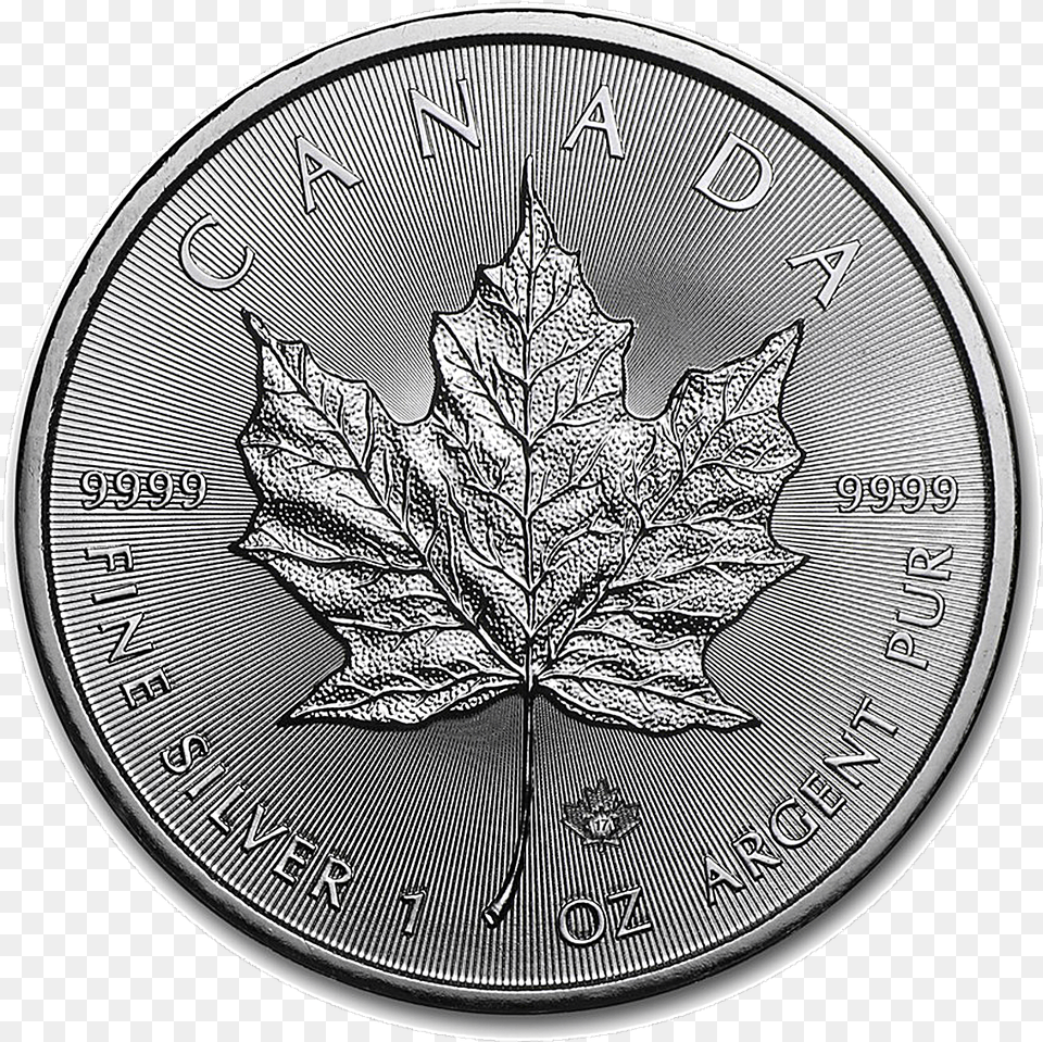 Canadian Silver Maple 2018 Silver Maple Leaf Coin, Plant, Money Free Transparent Png