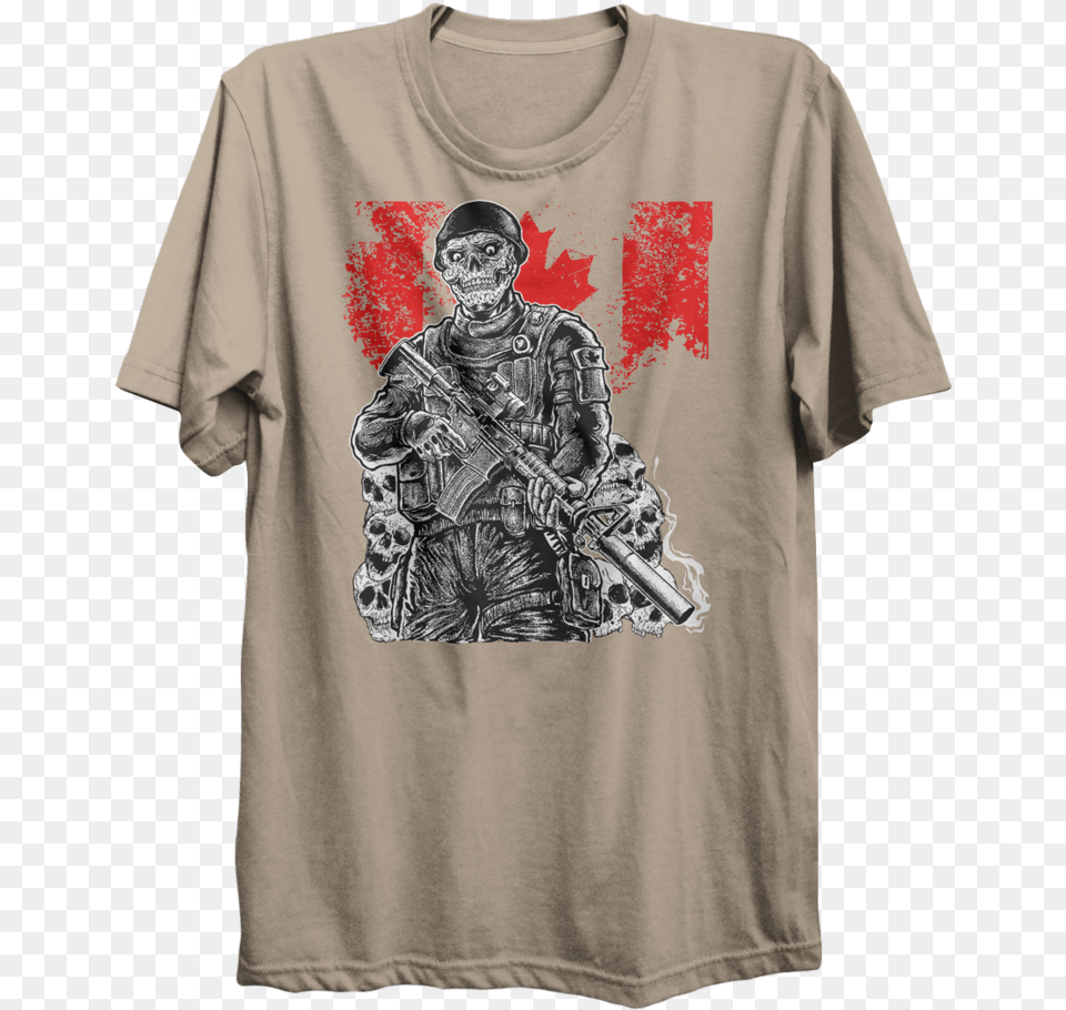 Canadian Soldier Bone Pile T Shirt Camiseta Pink Guy, Clothing, T-shirt, Person, Face Png Image