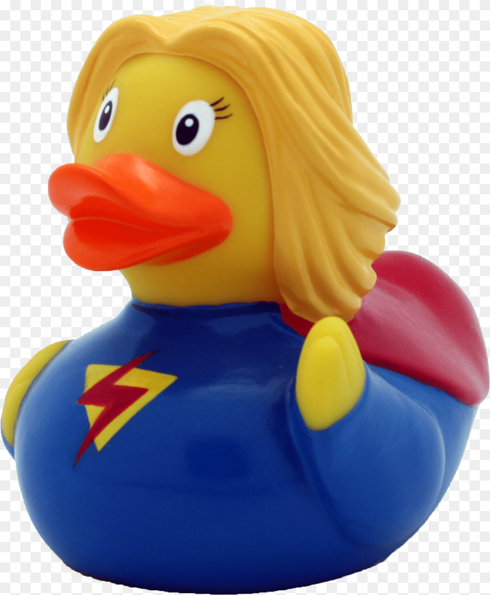 Canard Super Hroine Duck Lilalu Superwoman Hero Rubber Duck Bathtime Toy, Figurine Free Png