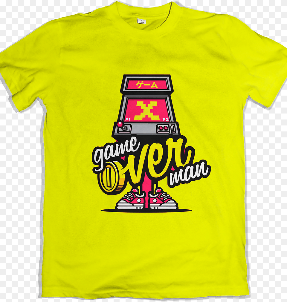 Canary Yellow Vneck Shirt, Clothing, T-shirt, Person Free Png