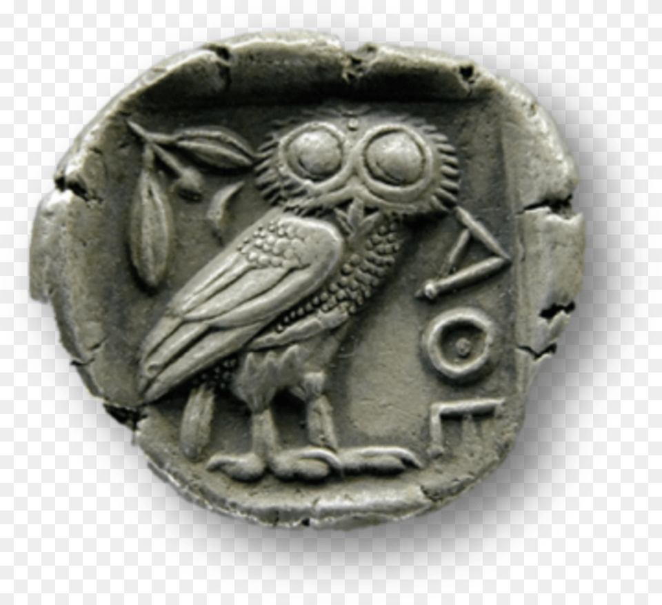 Cancelled Stamp Owl Of Athena, Coin, Money Free Png