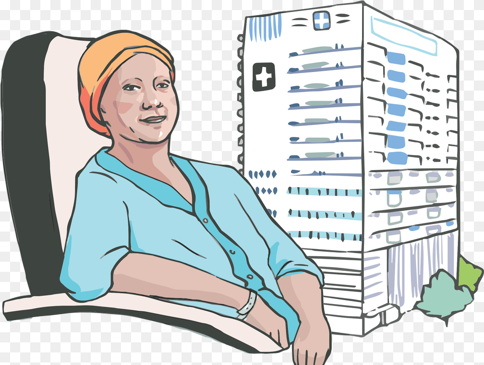 Cancer Patient Person With Cancer Cartoon, Adult, Female, Woman, Electronics Free Png Download