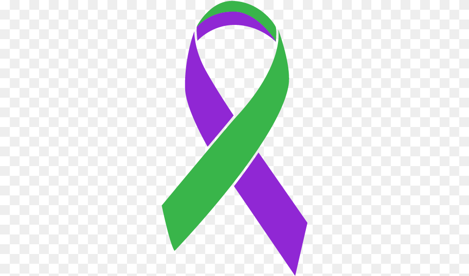 Cancer Ribbon Colors Purple And Green Cancer Ribbon, Person, Accessories, Belt Free Png Download