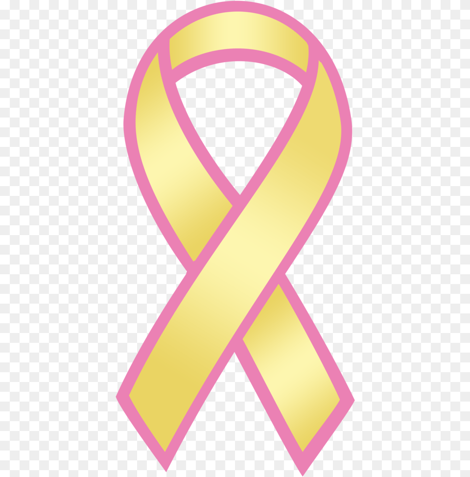 Cancer Ribbon Vector Gold And Pink Cancer Ribbon, Alphabet, Ampersand, Symbol, Text Free Transparent Png