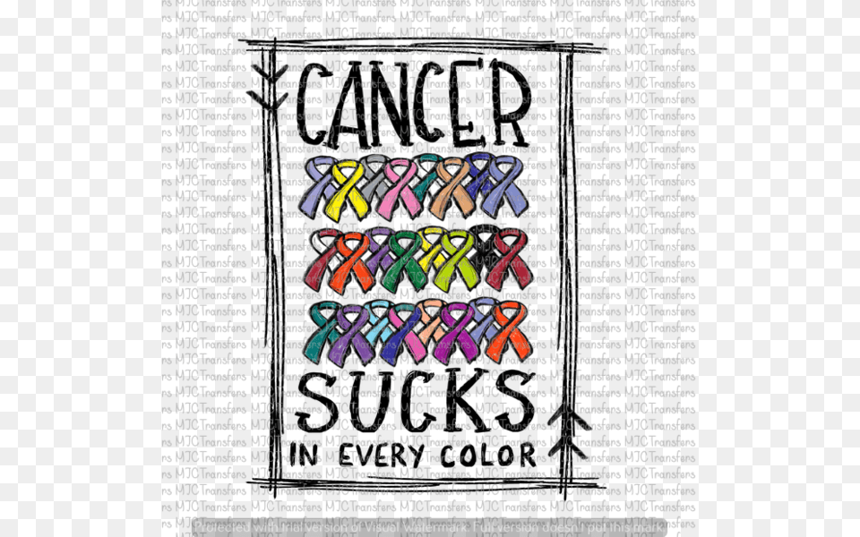 Cancer Sucks In Every Color Graphic Design, Art, Home Decor, Pattern Png Image