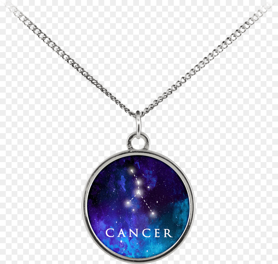 Cancer Zodiac Sign Starry Night Blue Charm Necklace Necklace, Accessories, Jewelry, Locket, Pendant Free Png Download