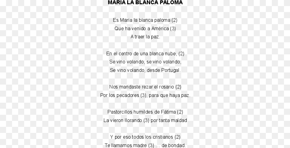 Cancion Es Maria La Blanca Paloma Letra, Gray Free Transparent Png