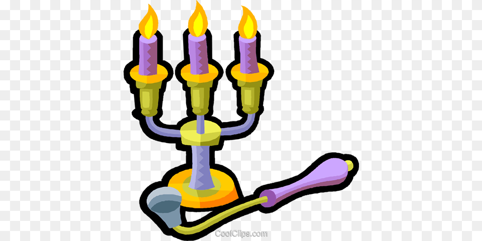 Candelabra And Candle Snuffer Royalty Vector Clip Art, Smoke Pipe Free Png