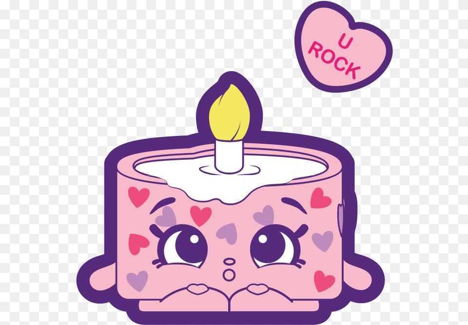 Candice Candle A Common Shopkins Heart N Seekers, Birthday Cake, Cake, Cream, Dessert Free Png