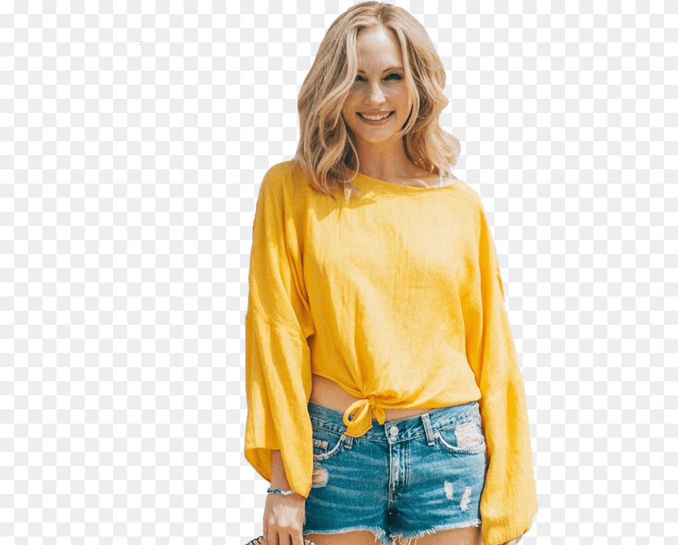Candiceaccola Candiceking Carolineforbes Tvd Blouse, Adult, Sleeve, Person, Long Sleeve Free Png Download