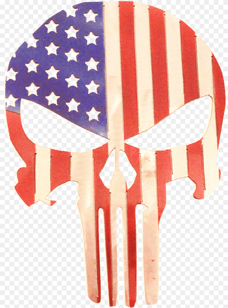 Candied Punisher With American Flag Metal Hitch Cover Png Image