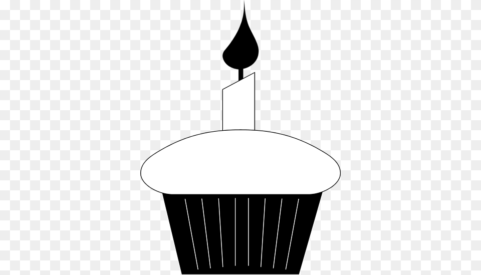Candle Clipart Black And White, Lighting, Cake, Cream, Cupcake Free Png