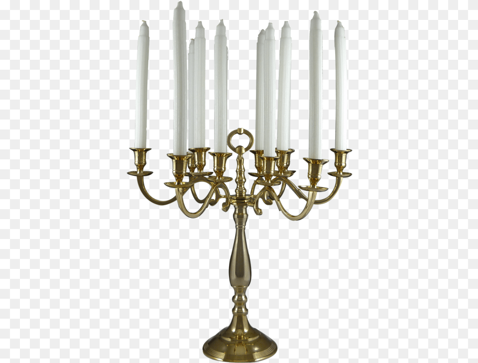 Candle Holder Solid Brass 43cm Advent Candle, Festival, Hanukkah Menorah, Chandelier, Lamp Free Transparent Png