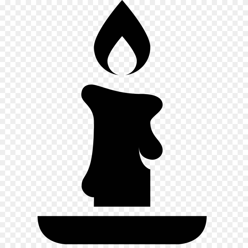 Candle Icon, Gray Free Png