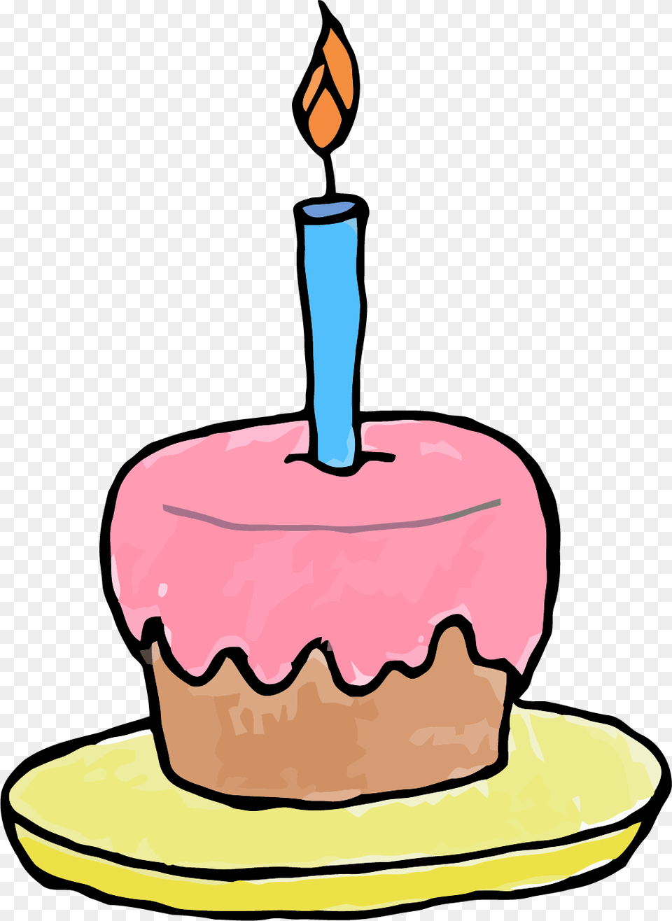 Candle Little Cupcake Clipart Cupcake Clip Art, Birthday Cake, Cake, Cream, Dessert Png Image
