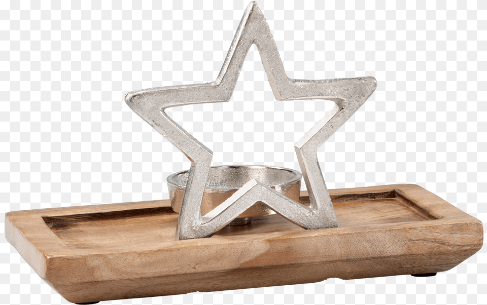 Candleholder Quotsmall Starquot Plank, Wood Free Png