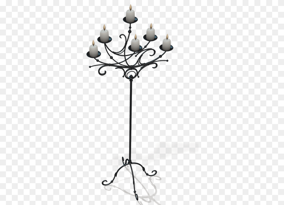 Candles Candle Holders Light Candlelight Romantic Candles On Stand, Chandelier, Lamp, Festival, Hanukkah Menorah Png Image