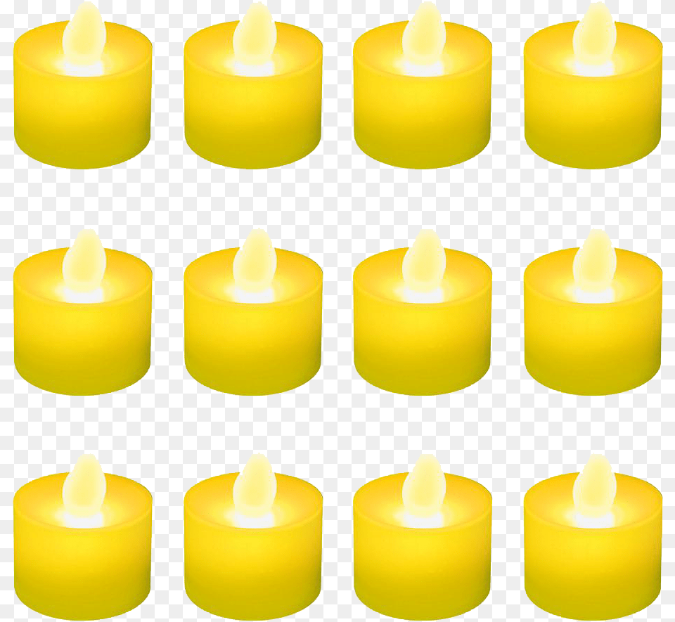 Candles Photo 12 Flameless Led Candles Yellow, Candle Free Transparent Png