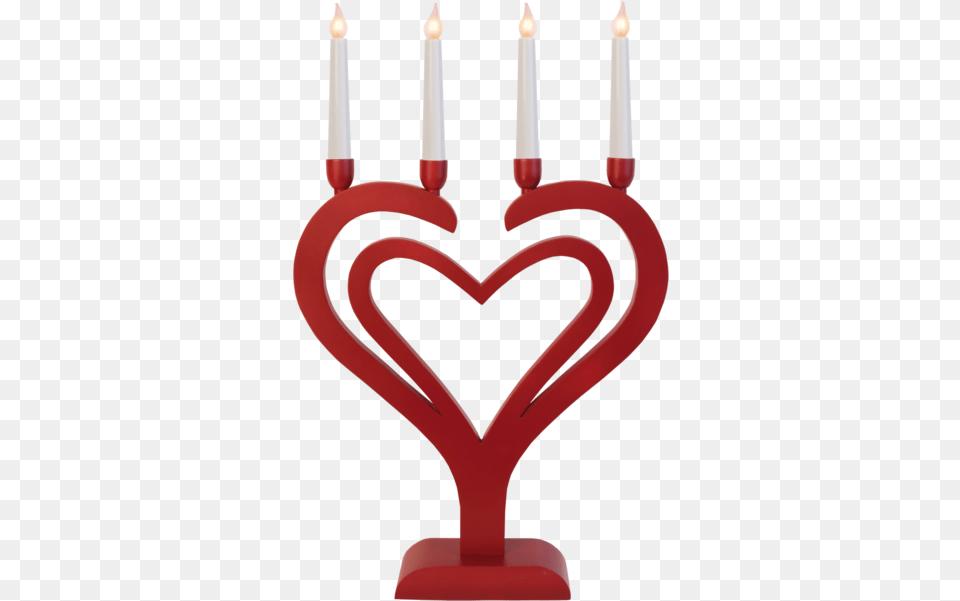 Candlestick Duo Heart Adventsljusstake Rd, Candle, Festival, Hanukkah Menorah Png