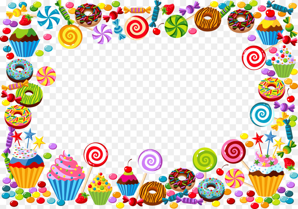 Candy Cane Bonbon Gummy Bear Candy Border Clipart, Sweets, Person, People, Food Png Image