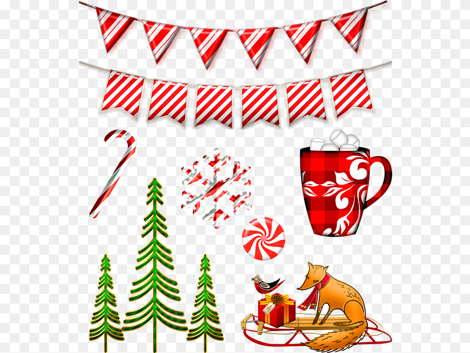 Candy Cane Bunting Christmas Trees On Pixabay Candy Cane, Circus, Leisure Activities, Food, Sweets Free Png