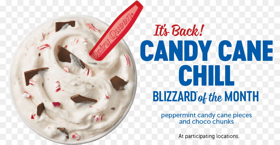 Candy Cane Chill Blizzard 2018, Cream, Dessert, Food, Ice Cream Free Png Download