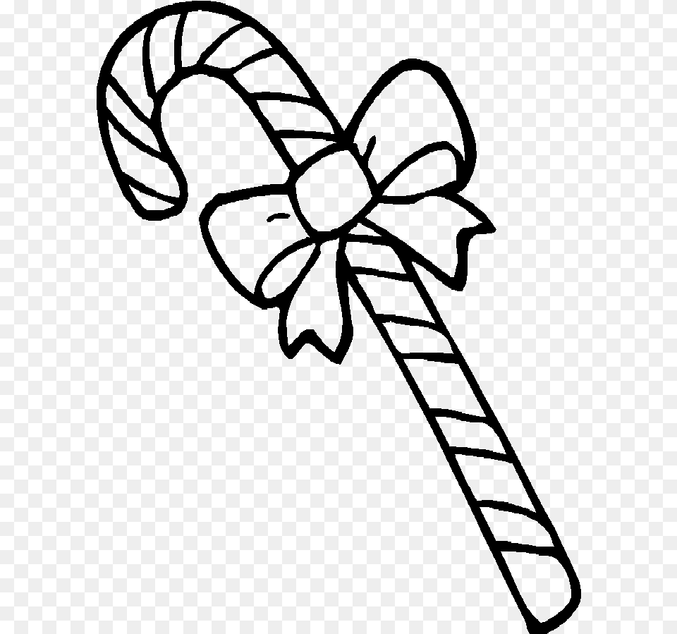 Candy Cane Colouring Page, Gray Free Png Download