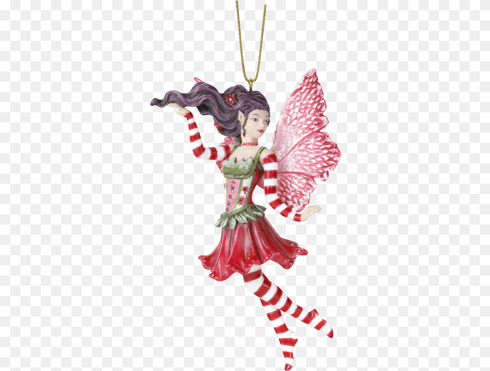 Candy Cane Fairy Hanging Ornament Fairy Ornaments, Accessories, Person, Figurine Free Transparent Png