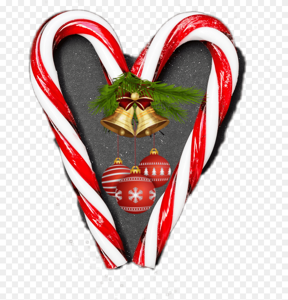 Candy Cane Heart, Food, Sweets Free Png Download