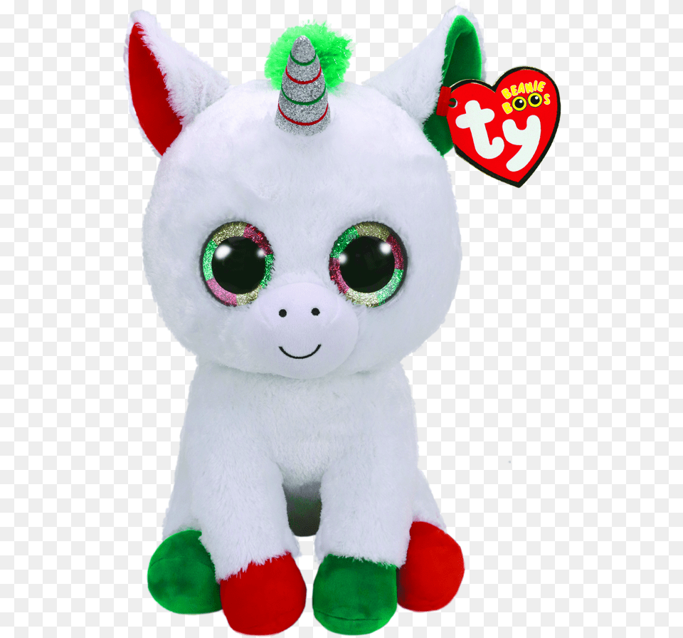 Candy Cane The Unicorn Christmas Large Beanie Boo Beanie Boo Candy Cane Unicorn, Plush, Toy, Nature, Outdoors Free Png