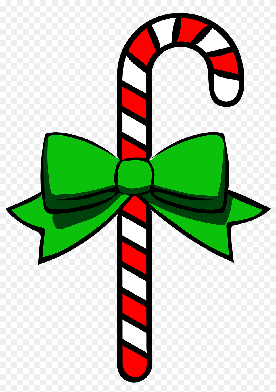 Candy Cane With A Green Bow Clipart, Accessories, Formal Wear, Tie, Food Free Png Download