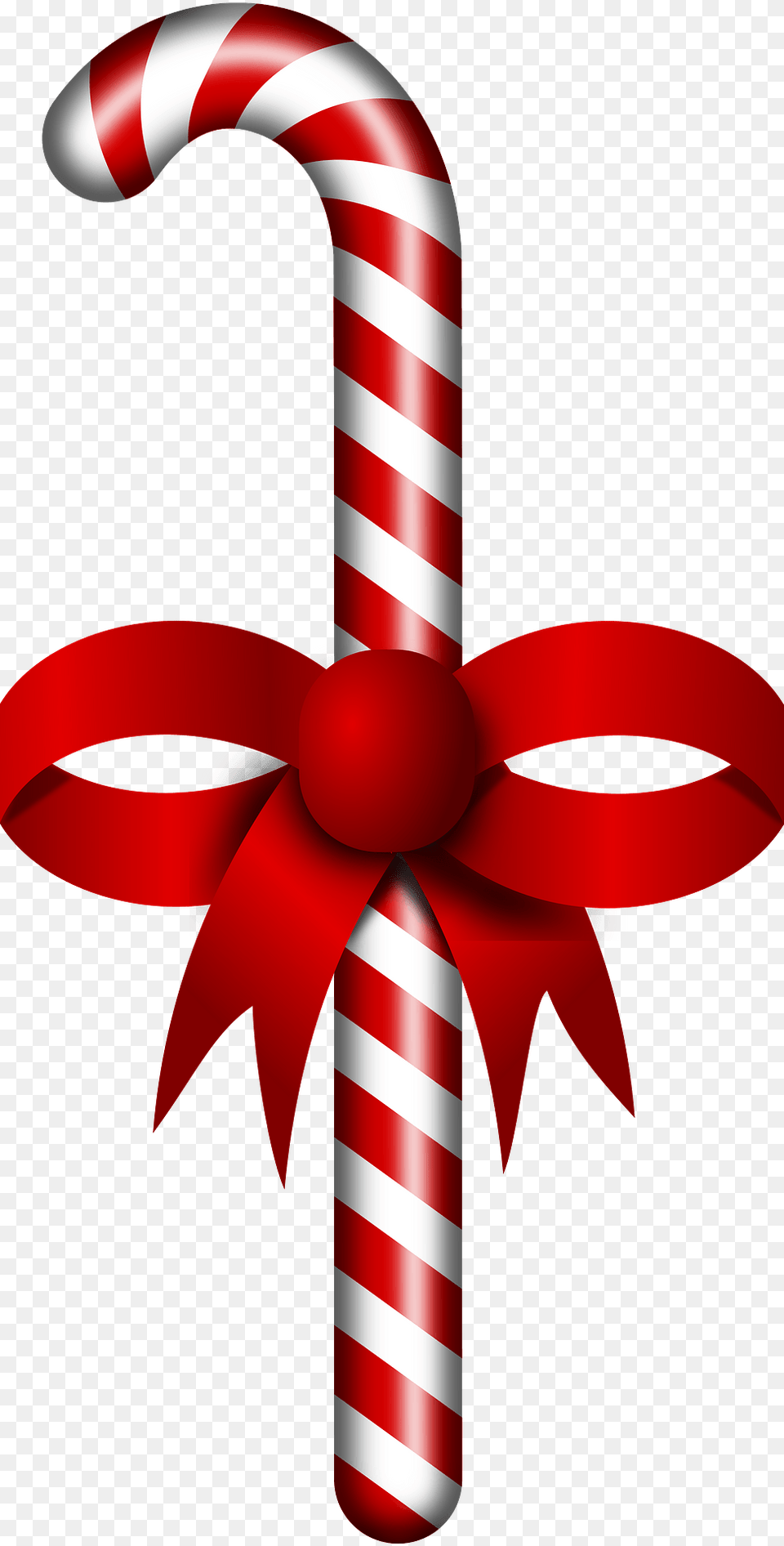Candy Cane With A Red Bow Clipart, Dynamite, Weapon, Stick, Food Png Image